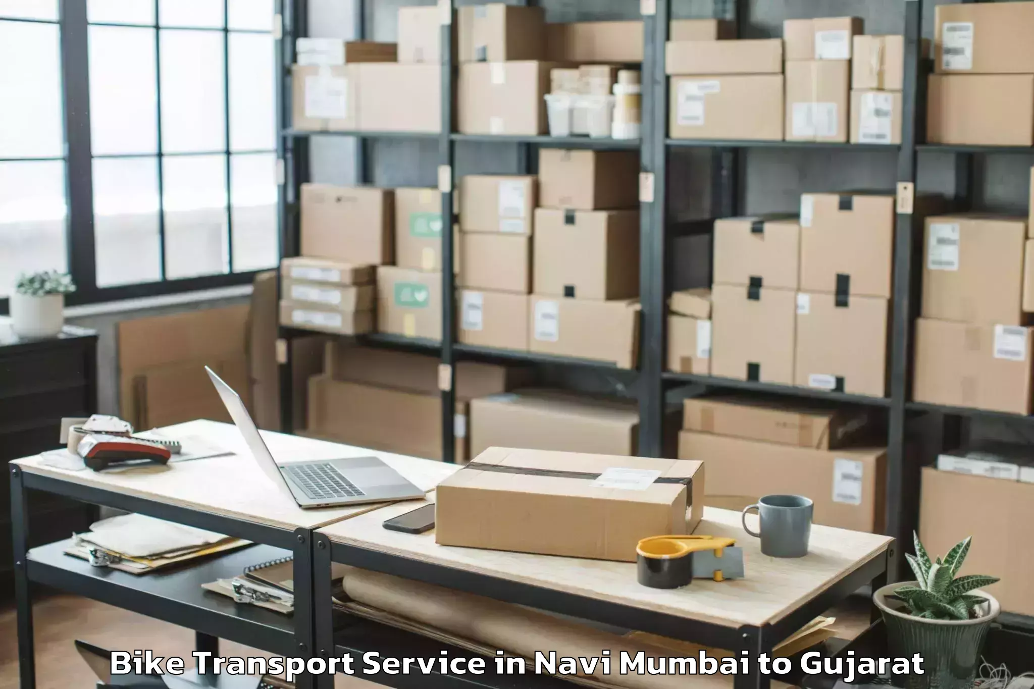 Navi Mumbai to Sanand Bike Transport Booking